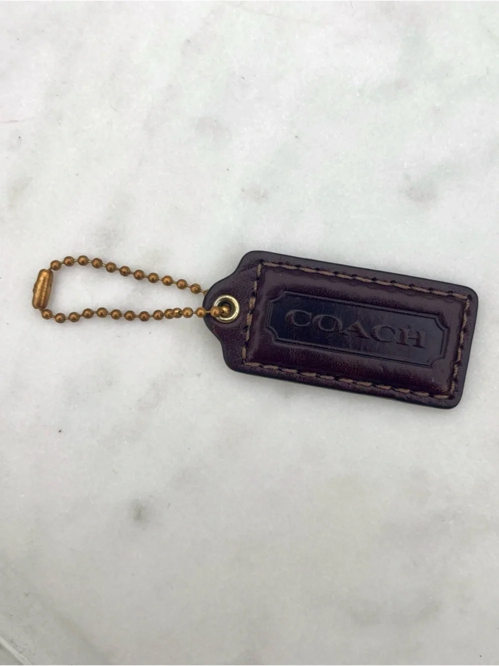 COACH Vintage Leather Hang Tag, Brown